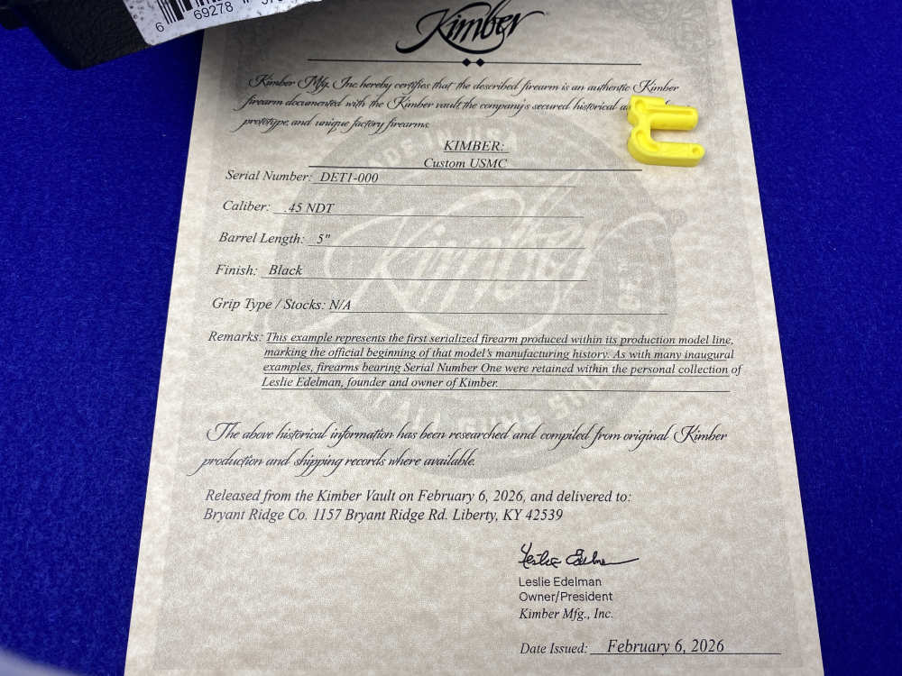 Kimber Custom USMC .45NDT -FIRST SERIALIZED EXAMPLE #DET1-000- USMC Stamped-img-47