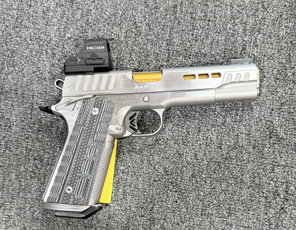 Title: Kimber 1911 Rapide Dawn 9mm 5" w/ Holosun 407C-GR X2 Green Dot + 4 M-img-1
