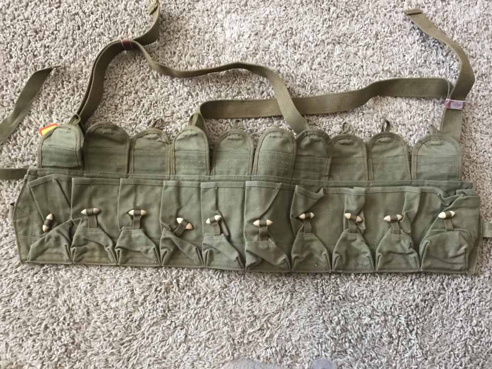 Chinese SKS/AK47, 10 pocket ammo bandolier w/Chinese military writing -img-0