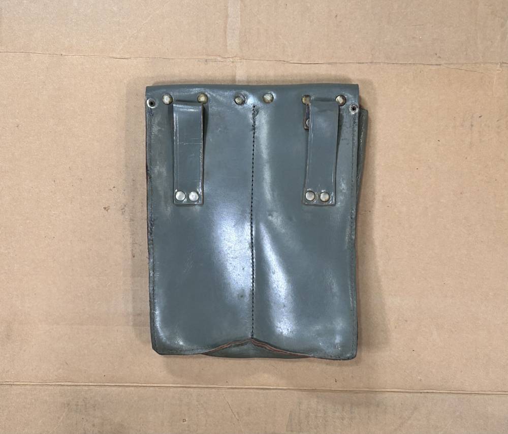 Romanian Grey Leather 2-cell Mag Pouch-img-1