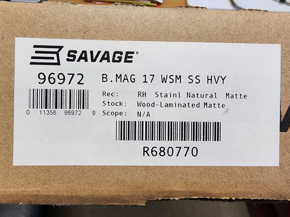 NEW! SAVAGE BMAG 17 WSM 22" THREADED STAINLESS WINCHESTER SUPER MAGNUM SS-img-1
