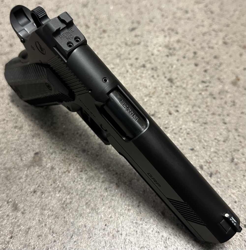 Nighthawk Custom 1911 GRP 9MM 5" Bull Barrel Recon Rail 9 IOS Square Guard -img-13