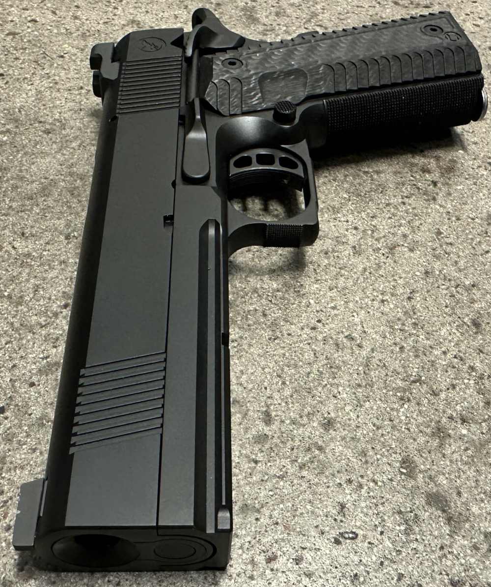 Nighthawk Custom 1911 GRP 9MM 5" Bull Barrel Recon Rail 9 IOS Square Guard -img-5