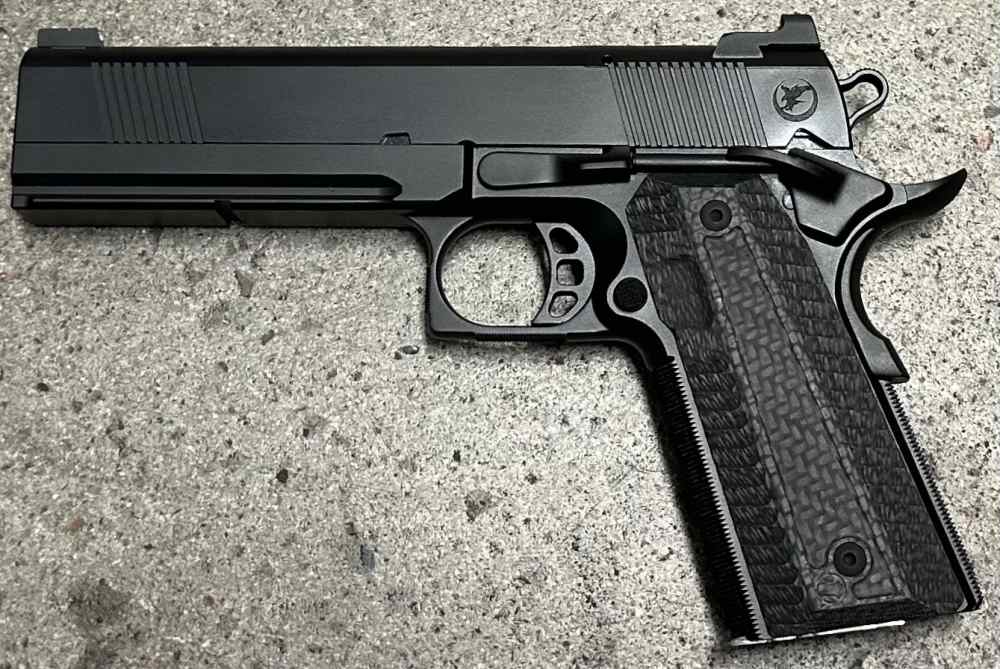 Nighthawk Custom 1911 GRP 9MM 5" Bull Barrel Recon Rail 9 IOS Square Guard -img-6