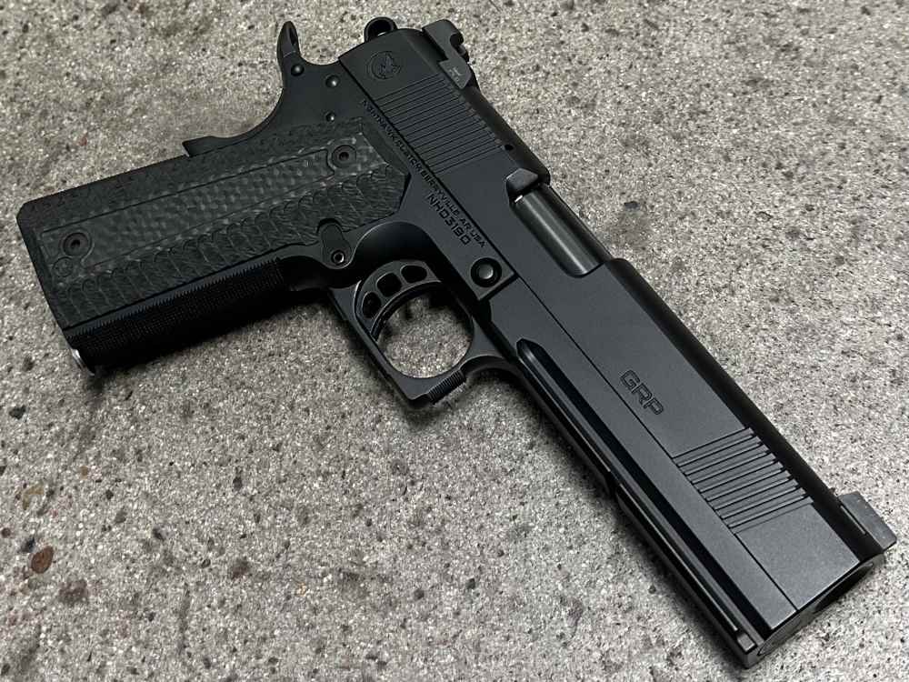 Nighthawk Custom 1911 GRP 9MM 5" Bull Barrel Recon Rail 9 IOS Square Guard -img-0