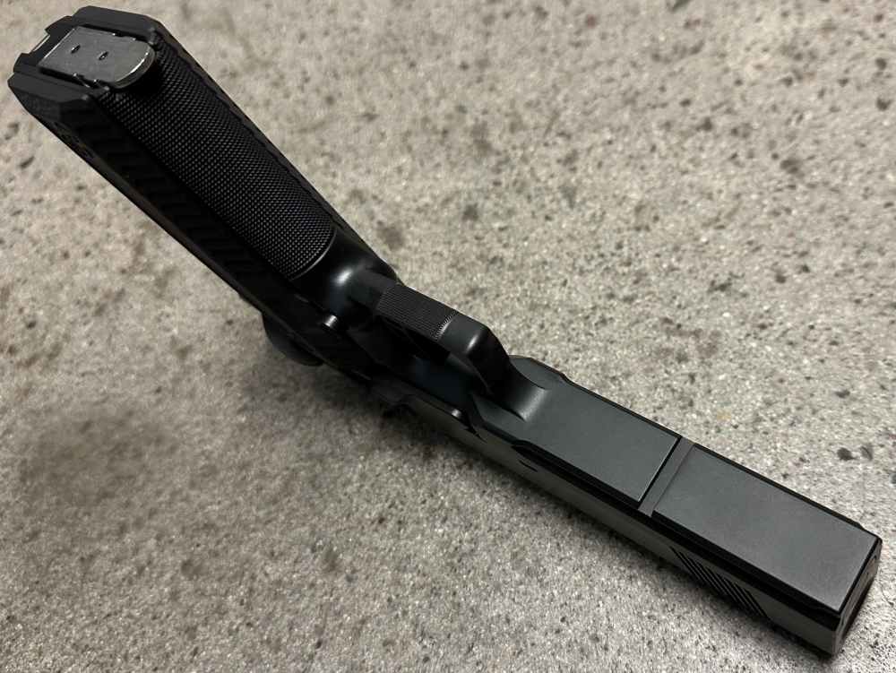 Nighthawk Custom 1911 GRP 9MM 5" Bull Barrel Recon Rail 9 IOS Square Guard -img-14