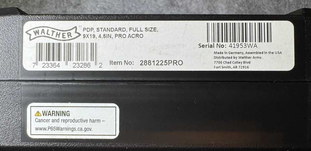 Walther PDP Pro Full Size Aimpoint ACRO 9mm Pistol - Used-img-34