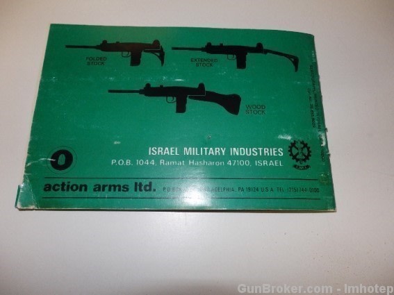 UZI .45 ACP Carbine IMI Owner Manual -img-2