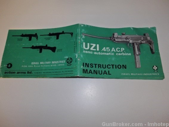 UZI .45 ACP Carbine IMI Owner Manual -img-3