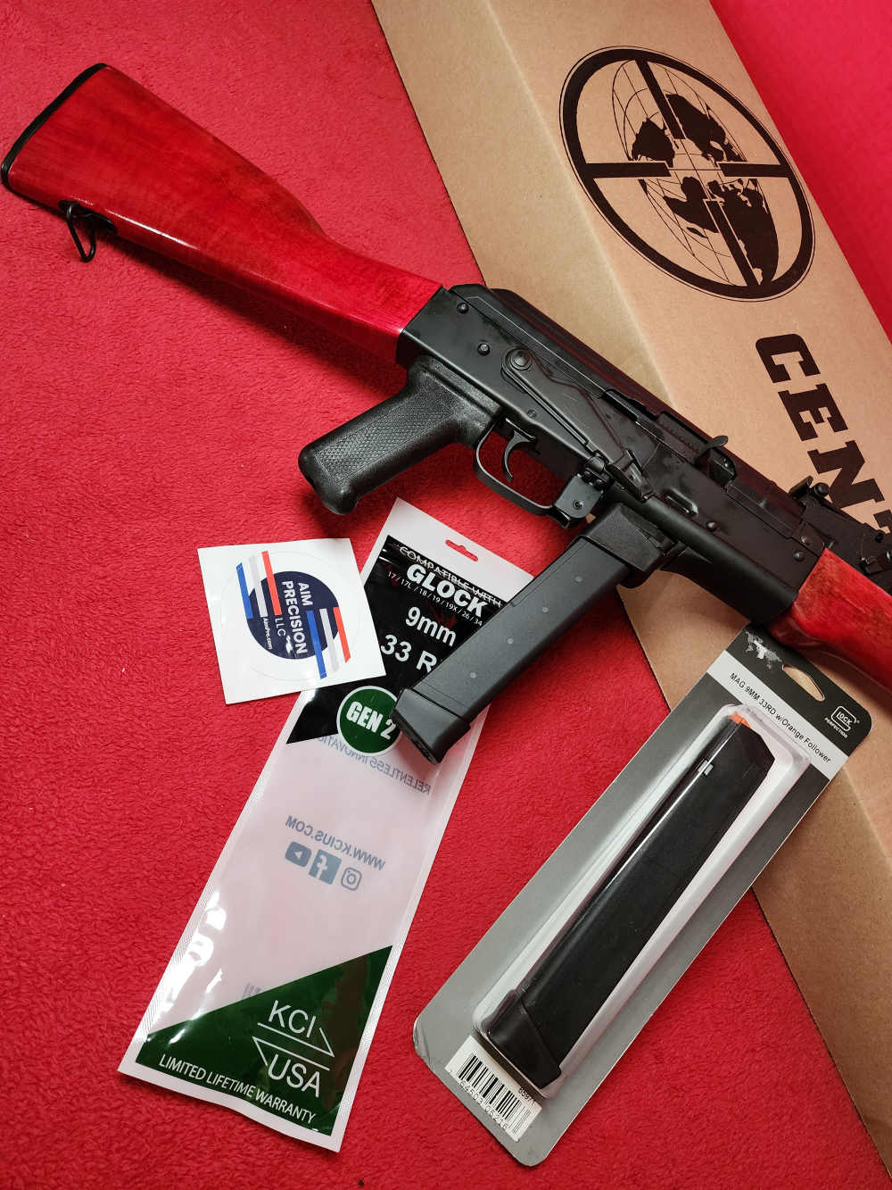 CENTURY ARMS WASR-M 9mm CUSTOM WOOD *(2)*33+1MAG  STAMPED RECEIVER-img-1