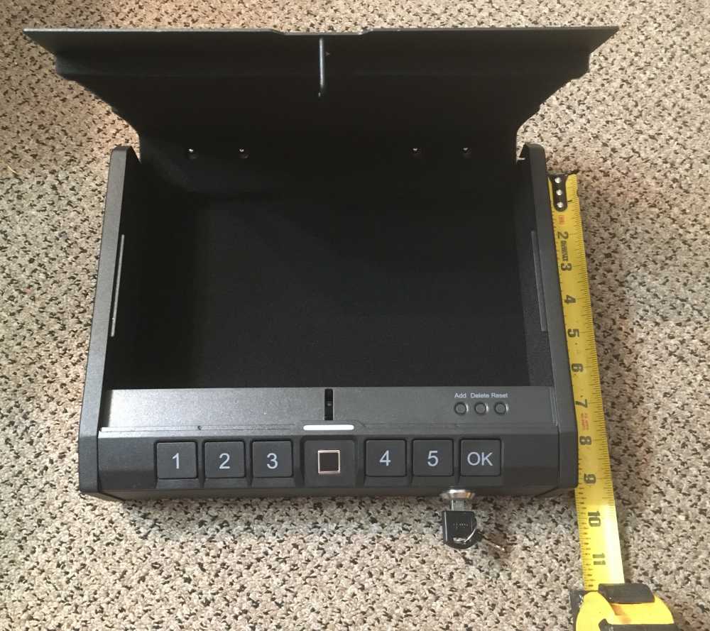 Gun Safe for Pistols Quick Open Fingerprint/Code or Key Access 12"x9"x3"-img-3