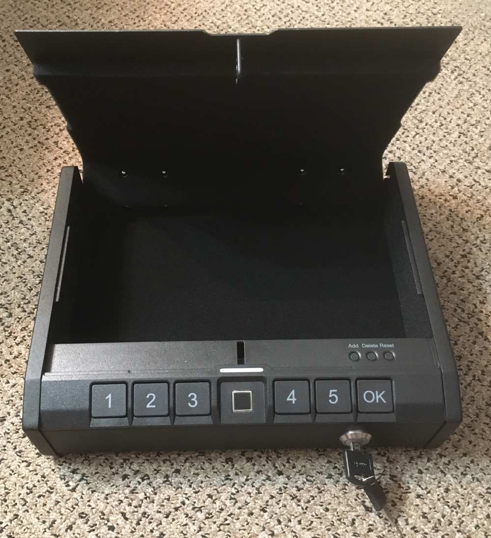 Gun Safe for Pistols Quick Open Fingerprint/Code or Key Access 12"x9"x3"-img-1