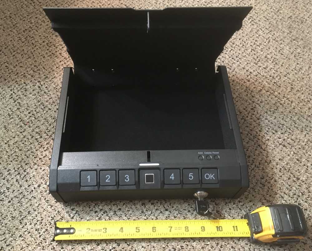 Gun Safe for Pistols Quick Open Fingerprint/Code or Key Access 12"x9"x3"-img-2