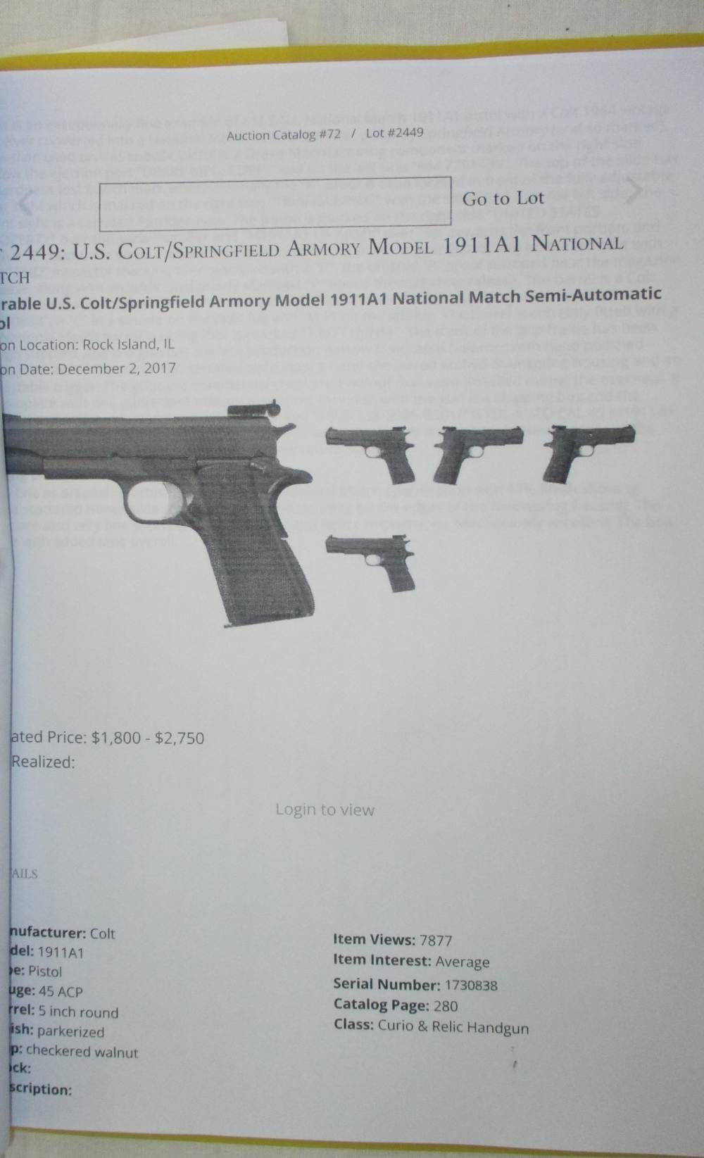 Colt USGI National Match M1911A1 .45 acp Match Target Pistol ALL COLT PARTS-img-30