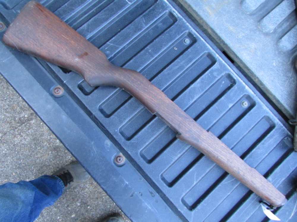 Excellent WW2 M1 Garand Walnut Stock Crossed Cannons on Grip FREE SHIPPING!-img-0