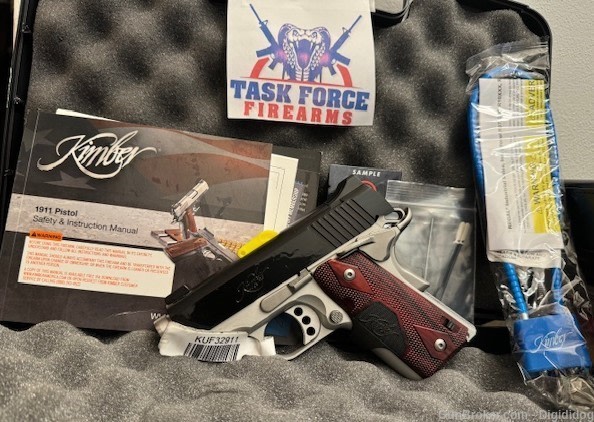 Kimber 1911 Ultra Carry II Laser Grips Two Tone 9mm 3in 1-8Rd Mag 3200392-img-1