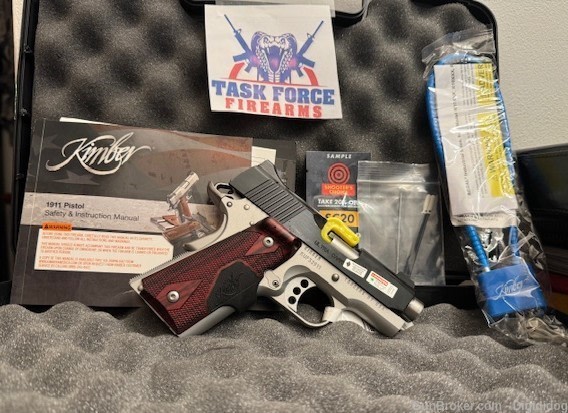 Kimber 1911 Ultra Carry II Laser Grips Two Tone 9mm 3in 1-8Rd Mag 3200392-img-0