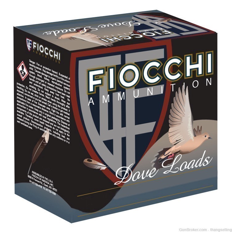 125 Rounds Fiocchi 12 Ga Shotgun 2.75” Shells LEAD No. 8 Shot Dove Loads-img-0