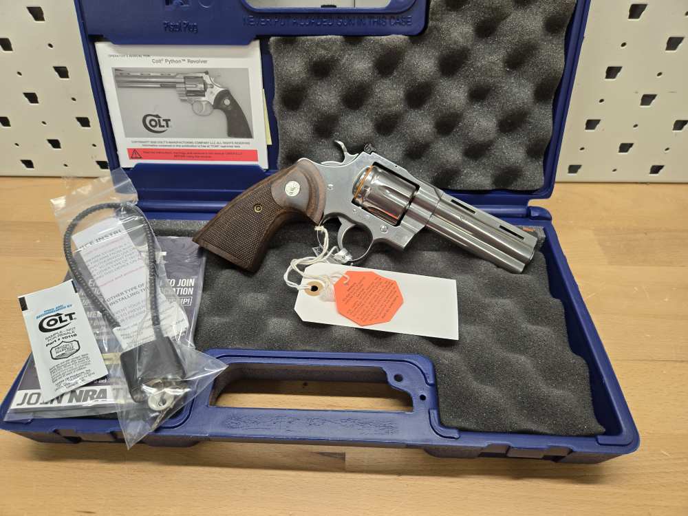 Colt PYTHONSP4WTS Python 357 Mag 6 Shot 4.25" Stainless Walnut Grip-img-0