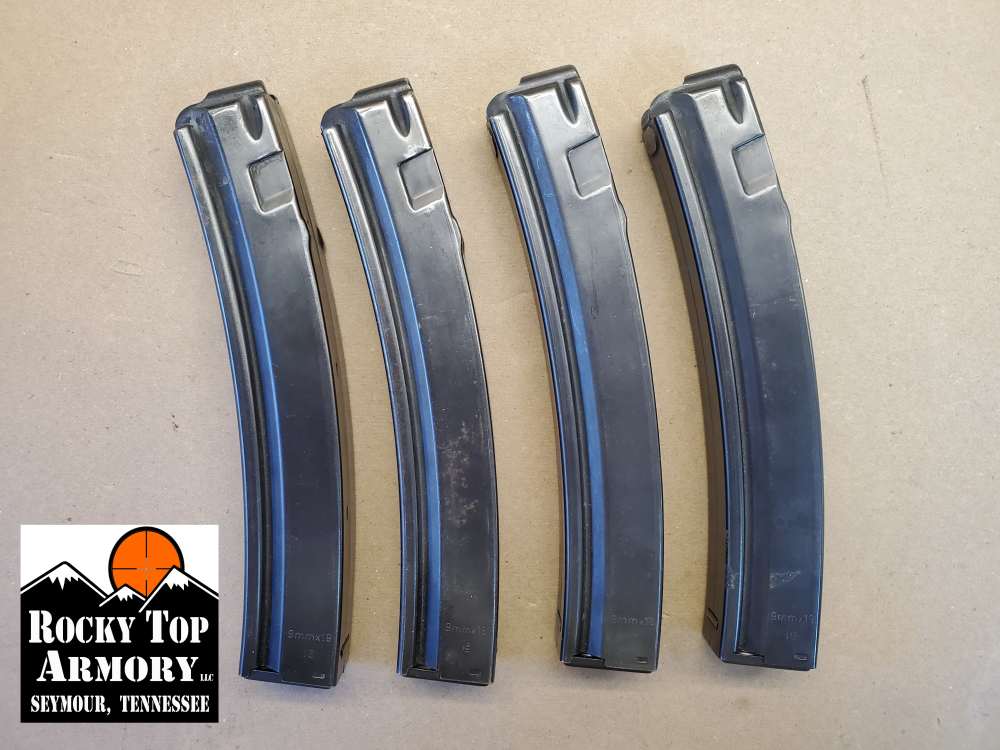 OEM HECKLER & KOCH MP5 9X19MM MAGAZINE 80'S PRODUCTION CODES (LOT OF 4)-img-0