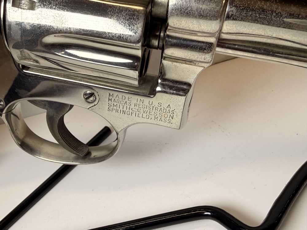 Vintage S&W Pre-Model 10 (.38 M&P)–1956 5-Screw Pinned Nickel–Bright Bore-img-21