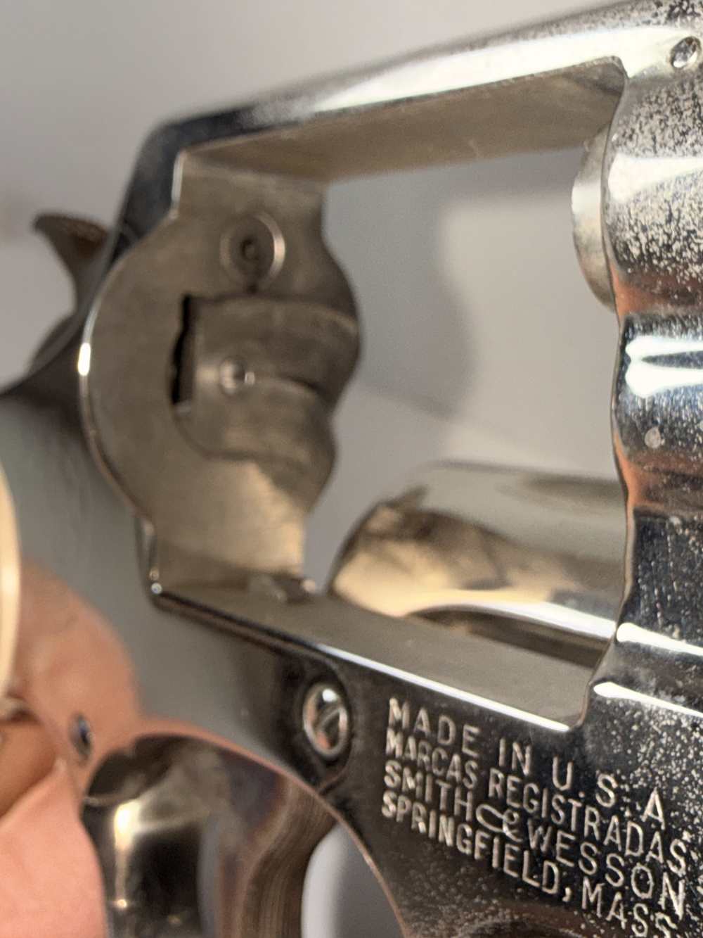 Vintage S&W Pre-Model 10 (.38 M&P)–1956 5-Screw Pinned Nickel–Bright Bore-img-40
