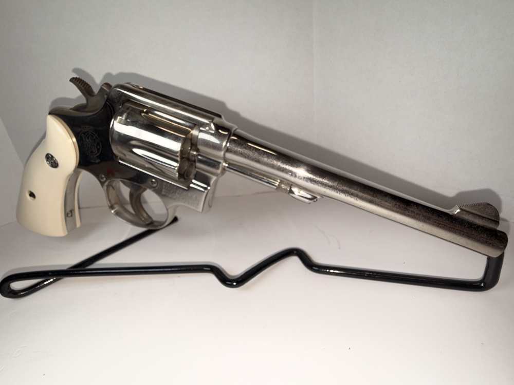 Vintage S&W Pre-Model 10 (.38 M&P)–1956 5-Screw Pinned Nickel–Bright Bore-img-1