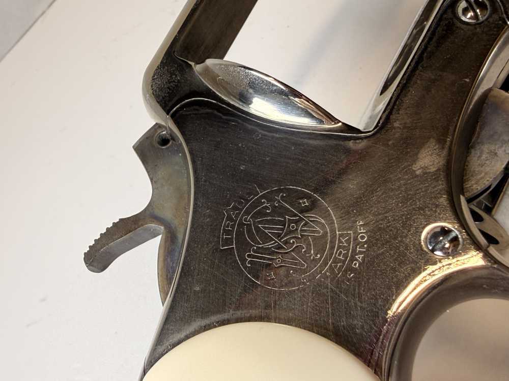 Vintage S&W Pre-Model 10 (.38 M&P)–1956 5-Screw Pinned Nickel–Bright Bore-img-55