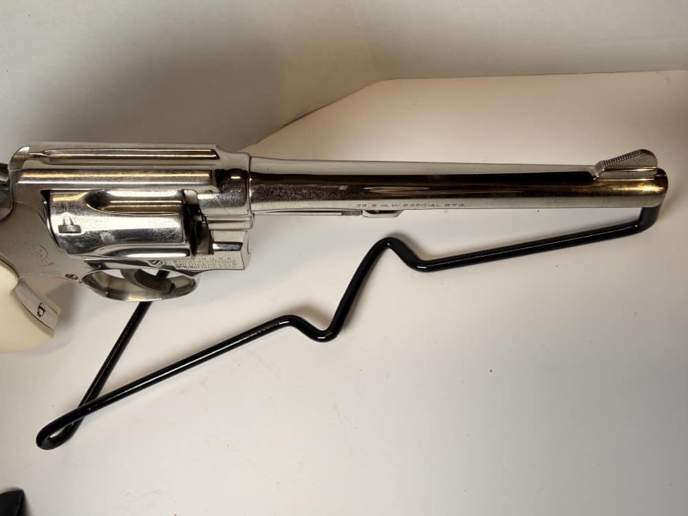 Vintage S&W Pre-Model 10 (.38 M&P)–1956 5-Screw Pinned Nickel–Bright Bore-img-19