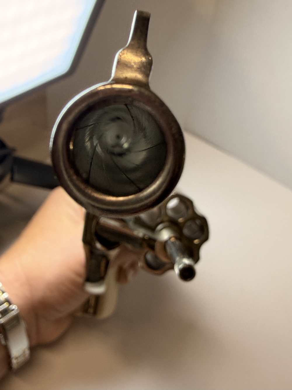 Vintage S&W Pre-Model 10 (.38 M&P)–1956 5-Screw Pinned Nickel–Bright Bore-img-43