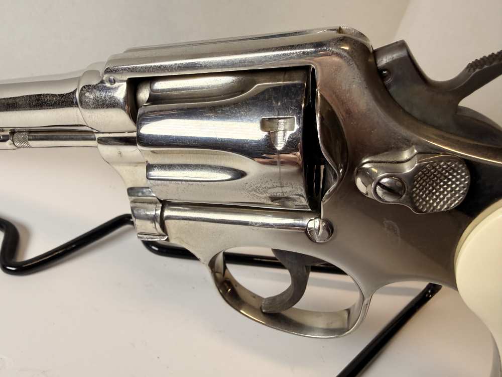 Vintage S&W Pre-Model 10 (.38 M&P)–1956 5-Screw Pinned Nickel–Bright Bore-img-11