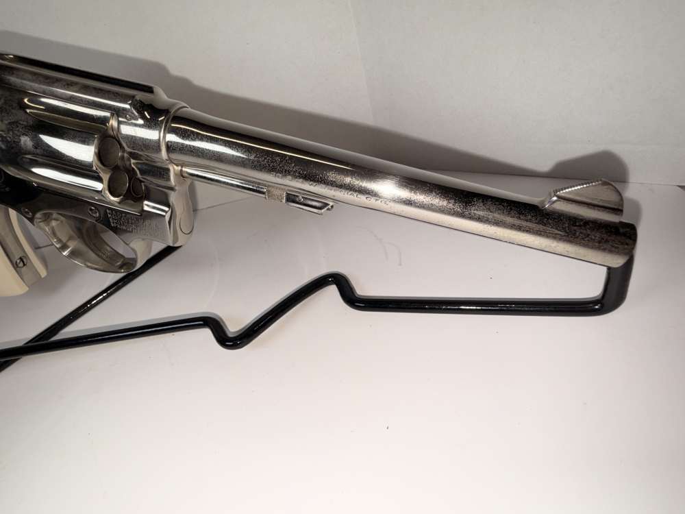 Vintage S&W Pre-Model 10 (.38 M&P)–1956 5-Screw Pinned Nickel–Bright Bore-img-17