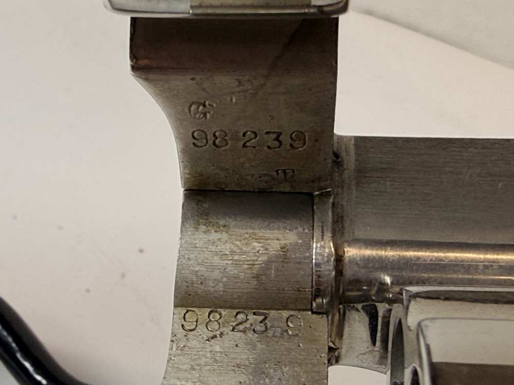 Vintage S&W Pre-Model 10 (.38 M&P)–1956 5-Screw Pinned Nickel–Bright Bore-img-36