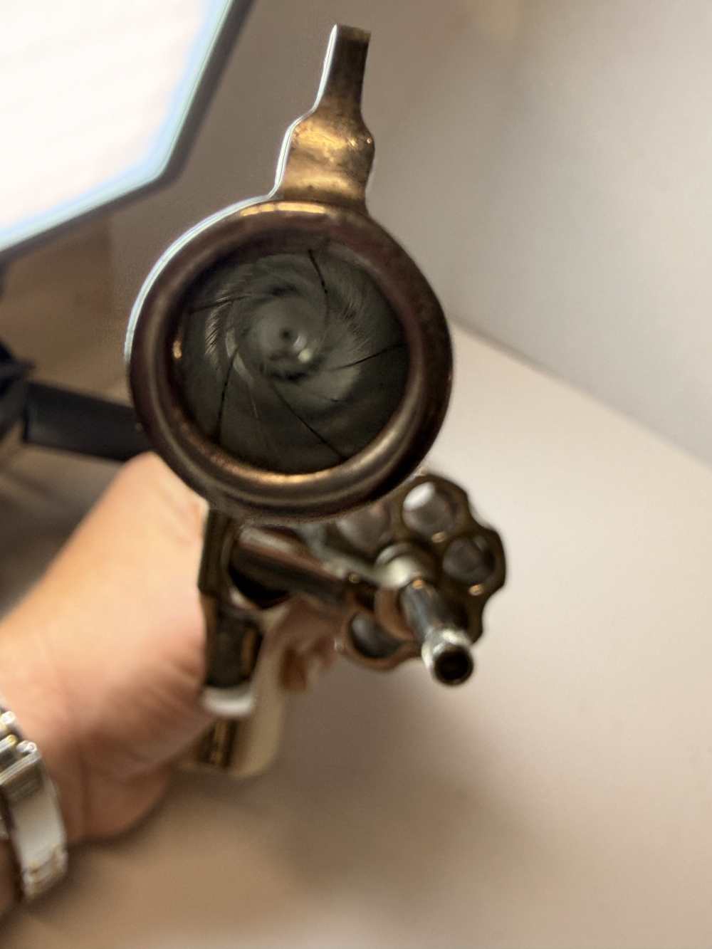 Vintage S&W Pre-Model 10 (.38 M&P)–1956 5-Screw Pinned Nickel–Bright Bore-img-44
