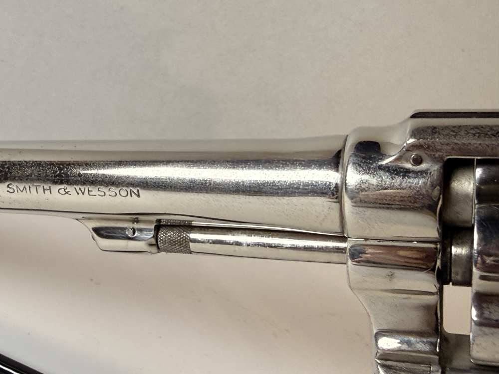 Vintage S&W Pre-Model 10 (.38 M&P)–1956 5-Screw Pinned Nickel–Bright Bore-img-8