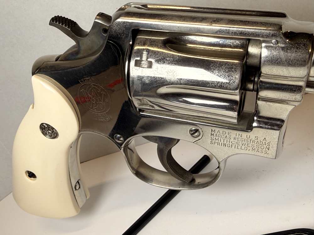 Vintage S&W Pre-Model 10 (.38 M&P)–1956 5-Screw Pinned Nickel–Bright Bore-img-22