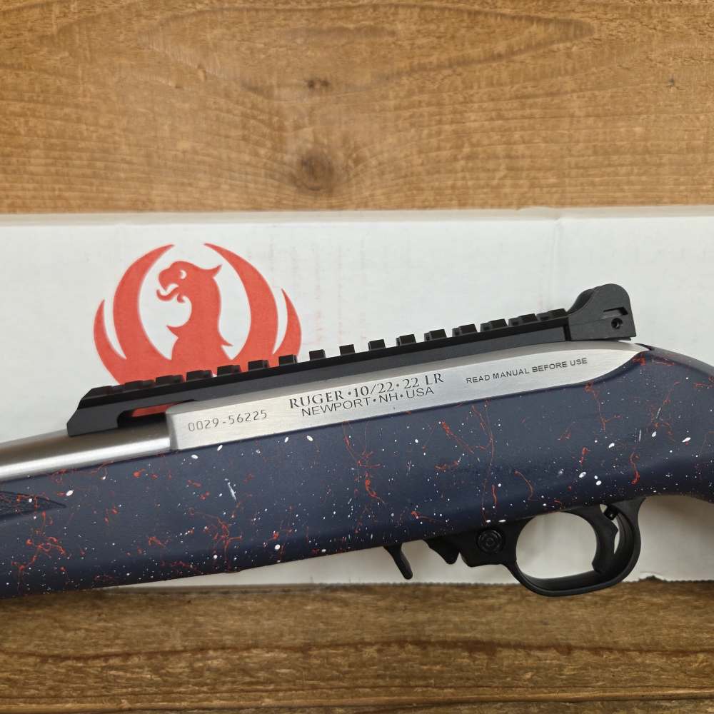 Ruger 10/22 America's 250th 22LR 18.5" Thrd Bbl RWB Splatter Stock-img-6