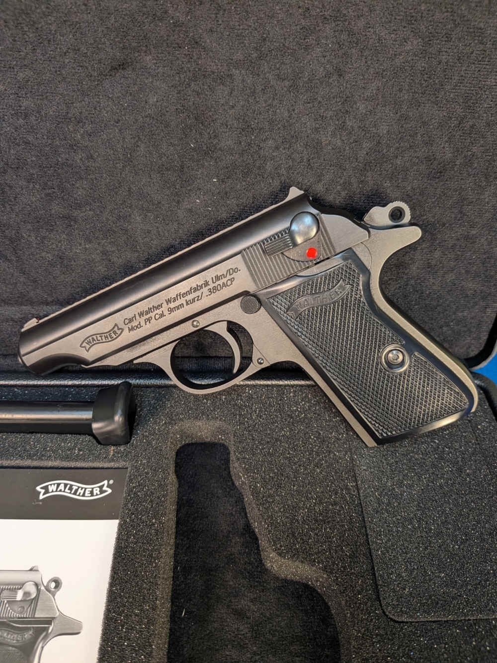 Walther Arms PP 380 ACP 4" Barrel Pistol (PPK) Black Case-img-1