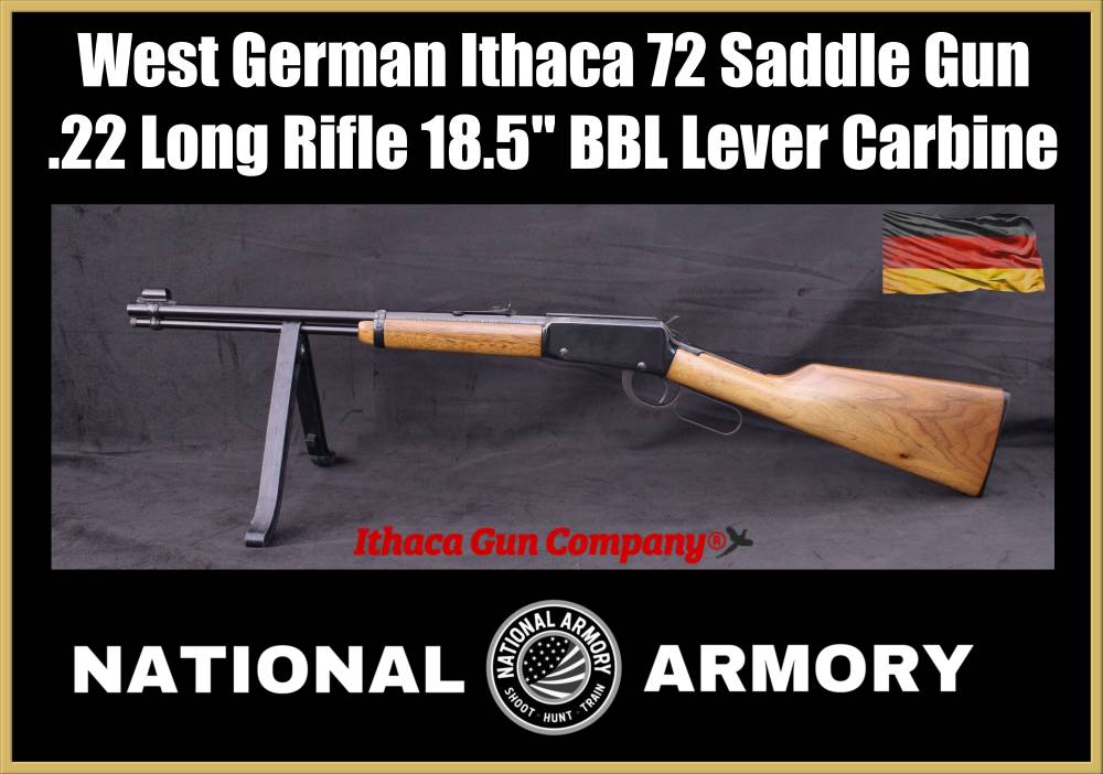 West German Ithaca 72 Saddle Gun .22 LR 18.5" 15+1 Rimfire Lever Carbine-img-0