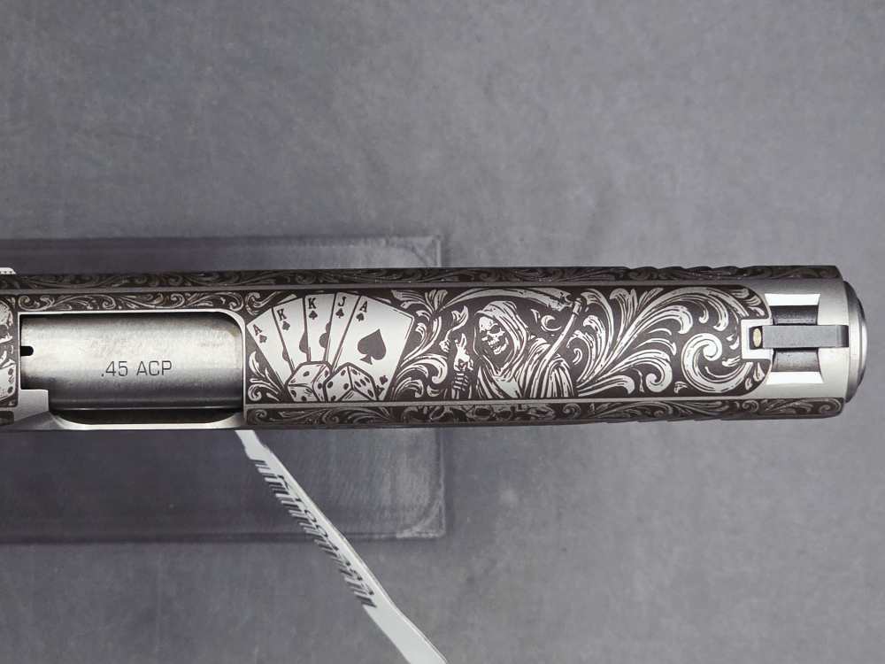 Engraved Life's A Gamble KIMBER .45 1911 LW Bundle DK Customs Penny Auction-img-14