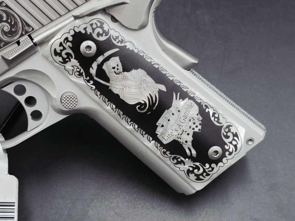 Engraved Life's A Gamble KIMBER .45 1911 LW Bundle DK Customs Penny Auction-img-3