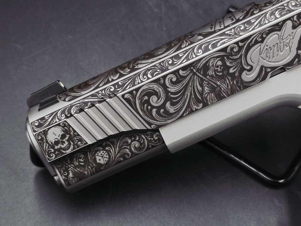 Engraved Life's A Gamble KIMBER .45 1911 LW Bundle DK Customs Penny Auction-img-6