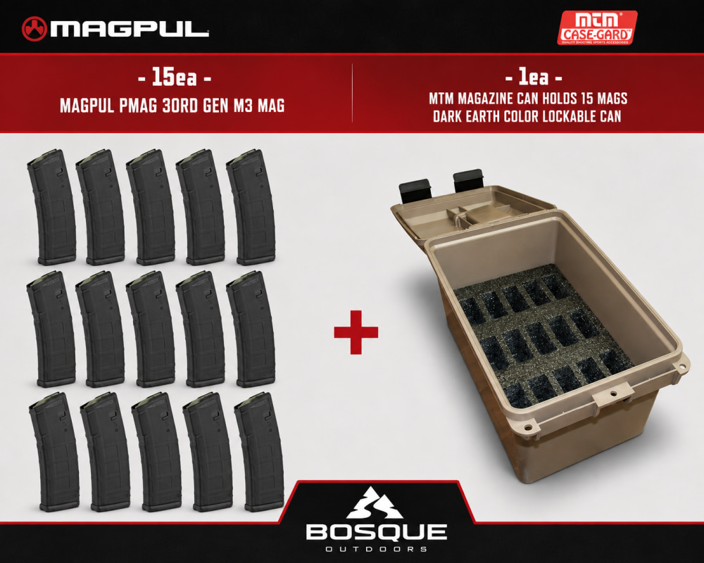 15 Magpul MAG-571-blk Mags - 1ea MTM TMC15 Fitted FDE Case-img-0