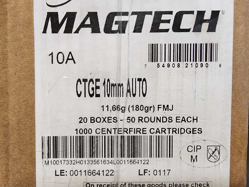 IN STOCK! 1000 ROUNDS NEW MAGTECH 10MM AUTO 180 FMJ BRASS CASE 10A 10 A-img-1