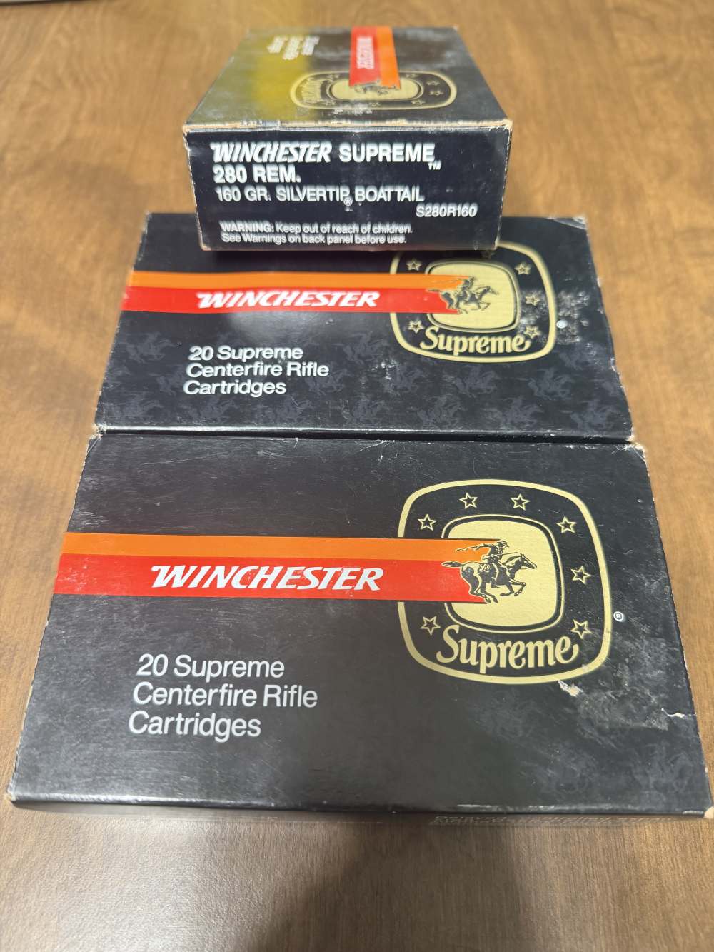 Winchester Supreme 280 Remington 160 grain Silvertip Boat tail cartridges -img-0