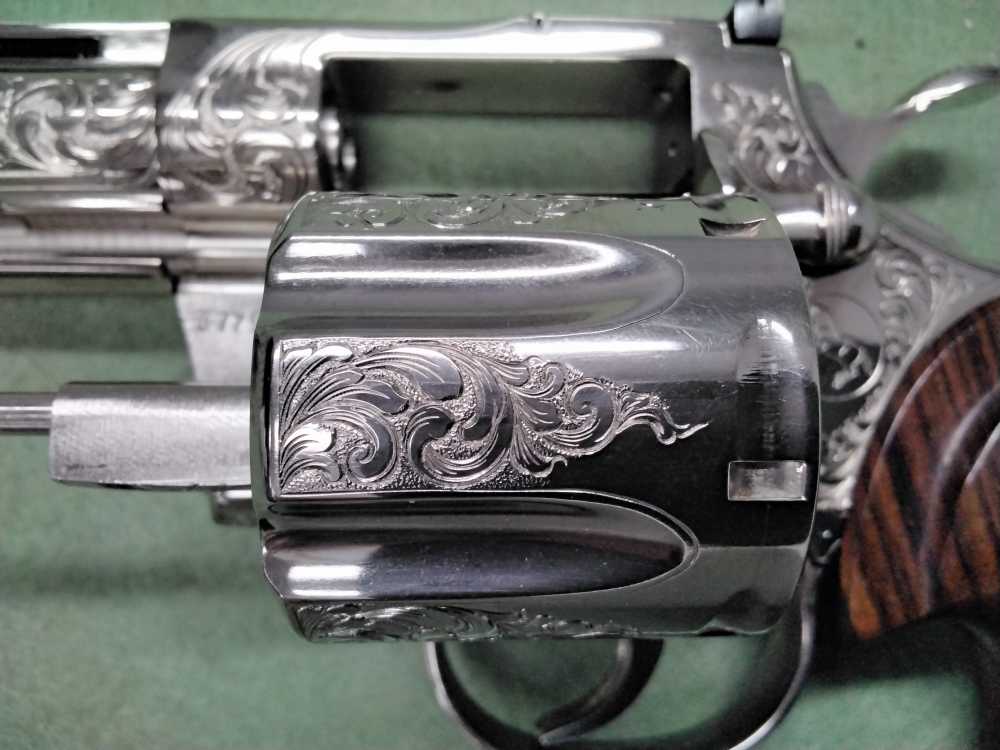 1981 Colt Python .357 Mag 6" Nickel Engraved Extra Grips K72910-img-28