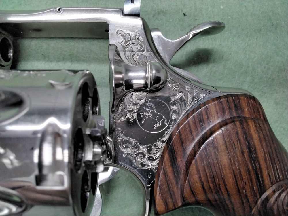 1981 Colt Python .357 Mag 6" Nickel Engraved Extra Grips K72910-img-31