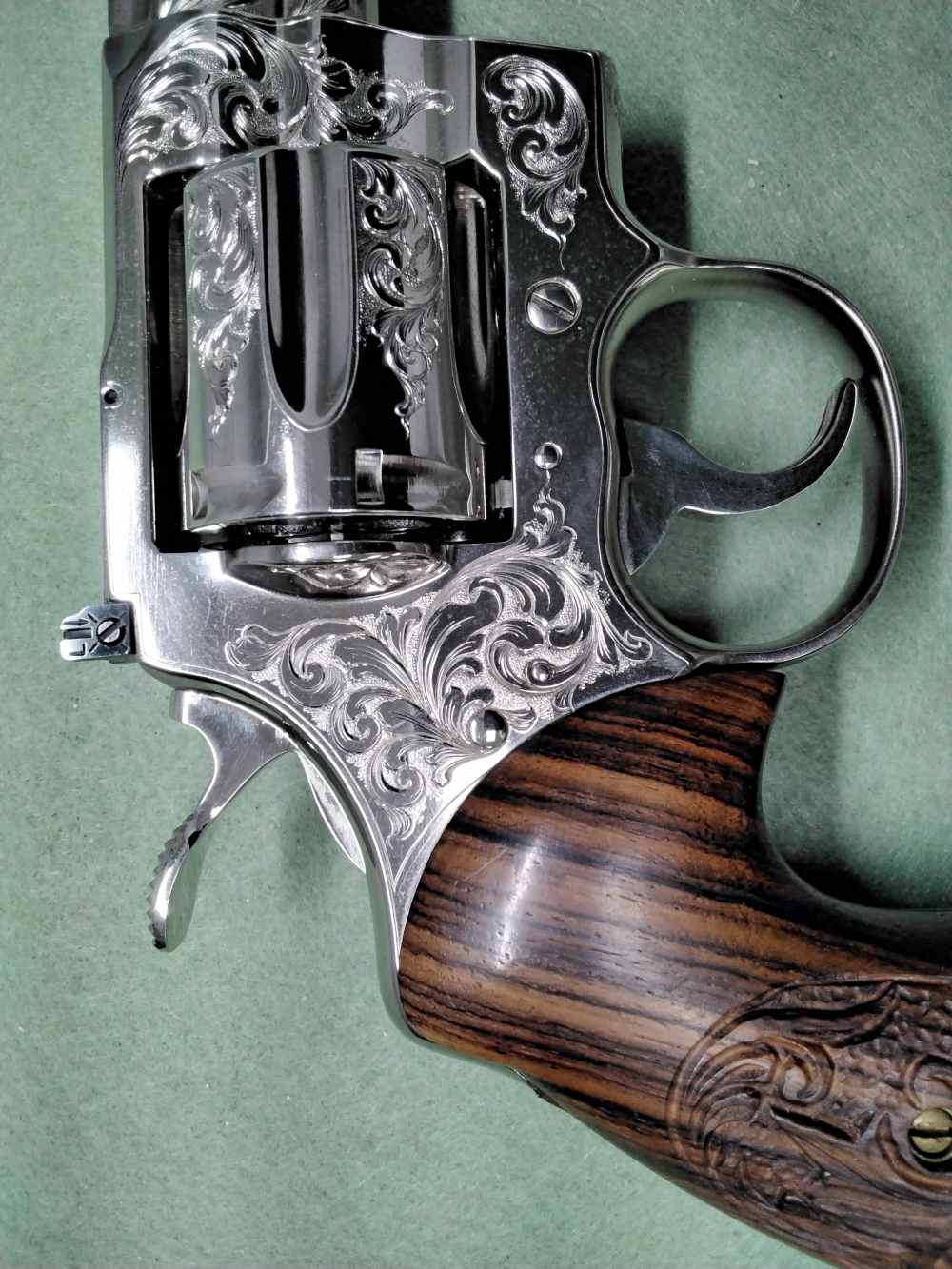 1981 Colt Python .357 Mag 6" Nickel Engraved Extra Grips K72910-img-18
