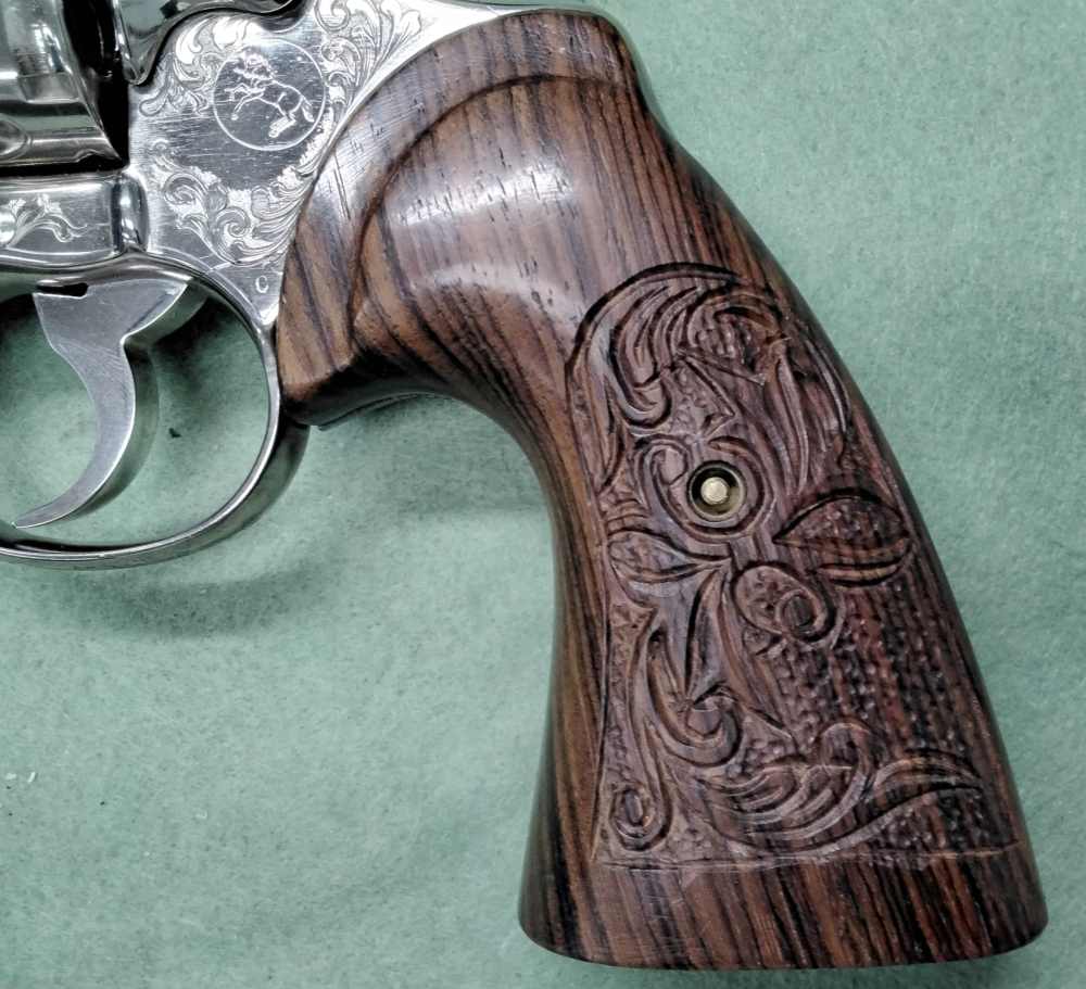 1981 Colt Python .357 Mag 6" Nickel Engraved Extra Grips K72910-img-5