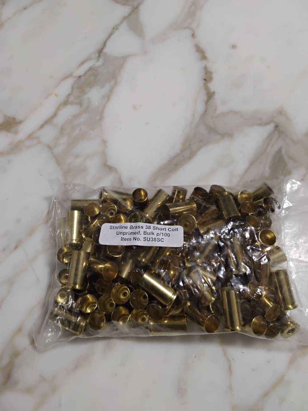 Starline Brass 38 Short Colt Unprimed #SU38SC Bag of 100-img-0
